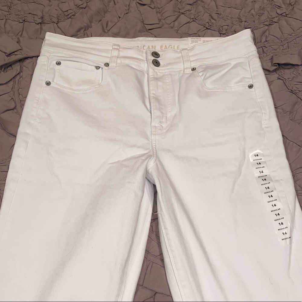 American Eagle Artist Flare White Jeans